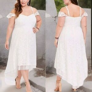 Torrid High-Low Cold Shoulder Lace Dress